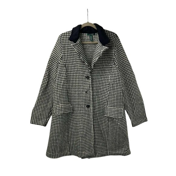 Ralph Lauren Women's Size 2X Merino & Lambswool Blend Coat Houndstooth - Picture 7 of 13